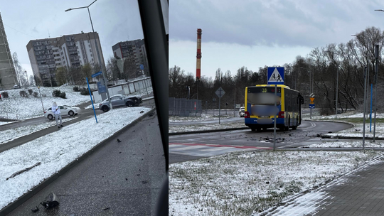 Audi uderzyło w autobus miejski w Tarnowie. Jedna osoba w szpitalu