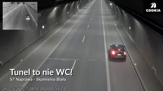 GDDKiA radzi udać się do lekarza a nie sikać w tunelu! Jest nagranie z incydentu na zakopiance GDDKiA radzi udać się do lekarza a nie sikać w tunelu! Jest nagranie z incydentu na zakopiance