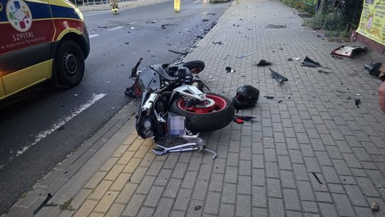 Groźny wypadek motocyklisty w Dąbrowie Tarnowskiej. Znamy okoliczności wczorajszego wypadku!