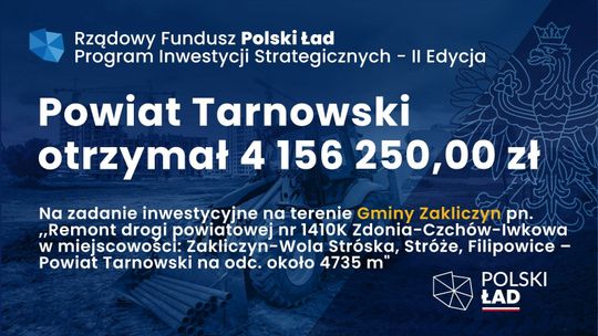 Kolejne 10 milionów złotych od rządu dla gminy Zakliczyn
