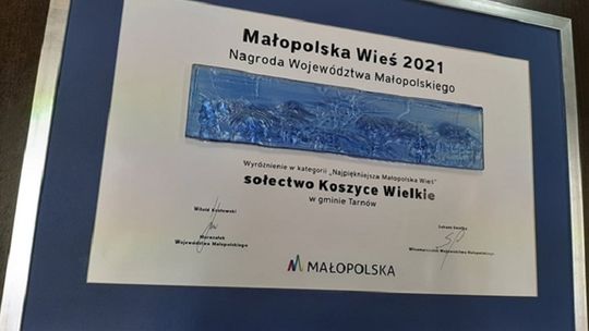 Koszyce Wielkie wyróżnione w konkursie Małopolska Wieś 2021