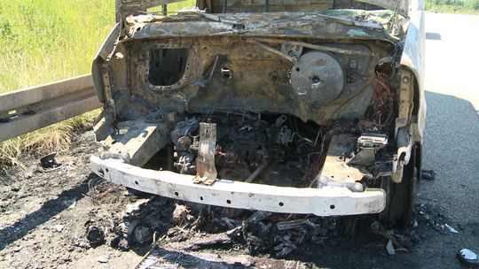 Na autostradzie A4 zapalił się bus 