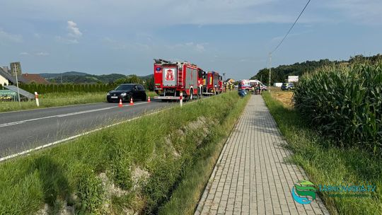 Olszyny. Samochód wpadł do rowu