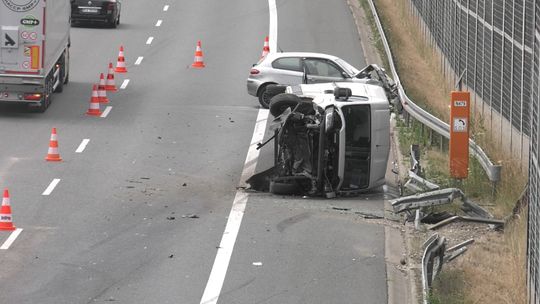 Po serii kolizji autostrada A4 pod Tarnowem była zablokowana