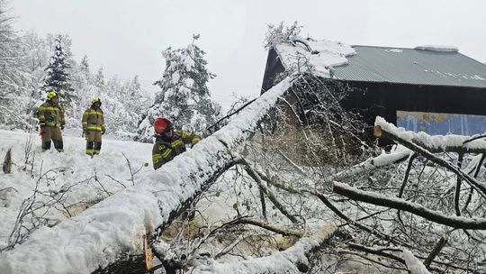 Ponad 1500 interwencji strażaków po intensywnych opadach śniegu na południu kraju