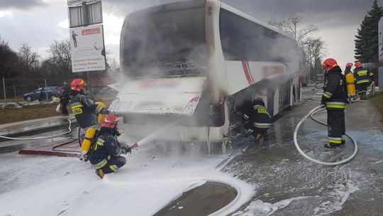 Pożar autobusu przy ul. Gumniskiej w Tarnowie