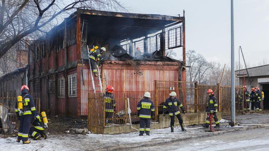 Pożar baraków w Tarnowie