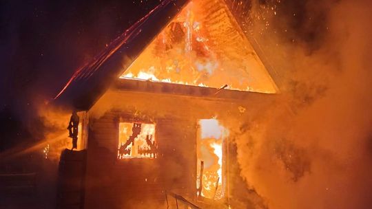 Pożar budynku drewnianego w Skrzyszowie