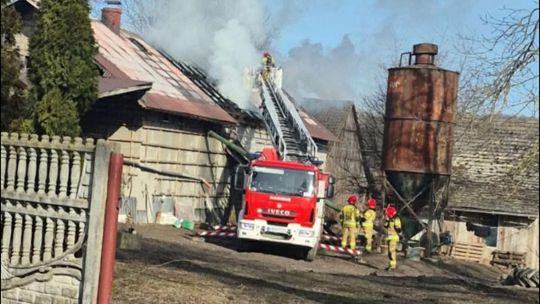 Pożar budynku gospodarczego pod Krakowem