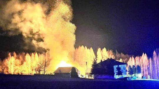 Pożar budynku gospodarczego w Szerzynach