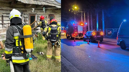 Pożar domu i ulatniający się gaz na terenie gminy Szczucin