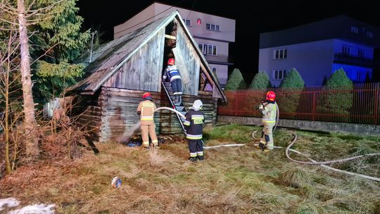 Pożar drewnianego domu w Skrzyszowie