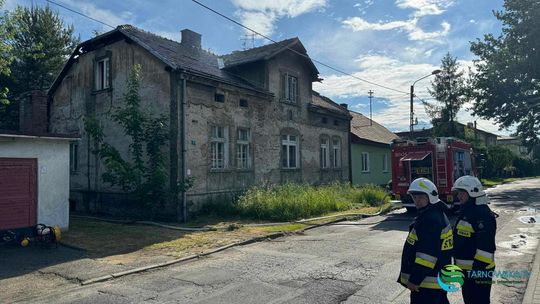 Pożar opuszczonego domu w Tarnowie