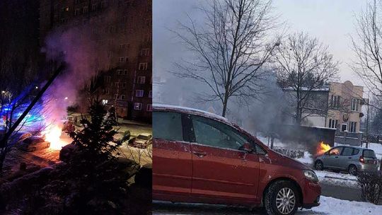Pożar samochodu na oś. Westerplatte w Tarnowie. To nie jedyny pożar auta dzisiejszego poranka!