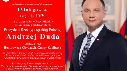 Prezydent Andrzej Duda w Zakliczynie. Honorowym Obywatelem gminy Zakliczyn [CAŁA UROCZYSTOŚĆ]