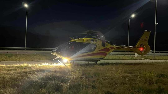 Ranny mężczyzna po eksplozji akumulatora. Lądował śmigłowiec LPR Ranny mężczyzna po eksplozji akumulatora. Lądował śmigłowiec LPR