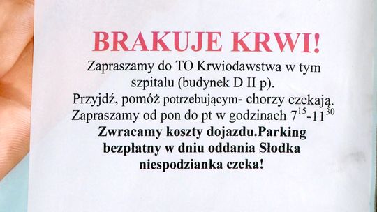 Tarnów. Krew wciąż potrzebna!