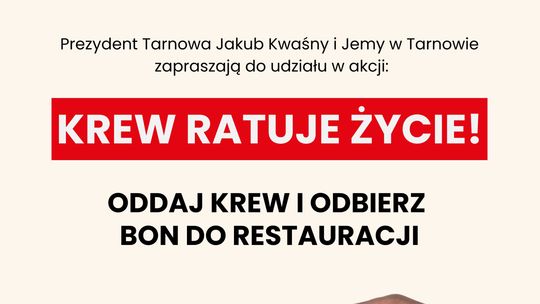 Tarnowscy restauratorzy po raz kolejny wesprą krwiodawców!