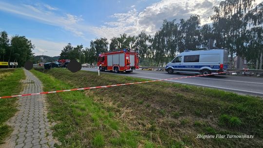 Trzy busy zderzyły się w Czchowie. Droga krajowa była zablokowana