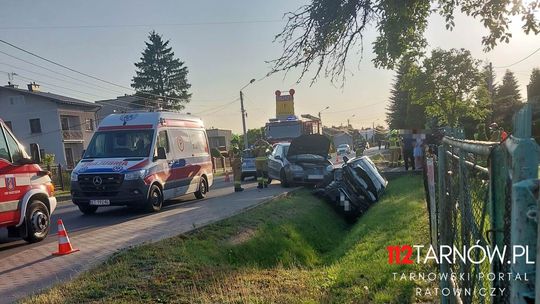 Wypadek w Skrzyszowie, zderzyły się dwa samochody
