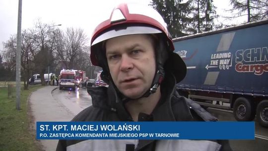 Wypadek w Tarnowie ul. Czerwona