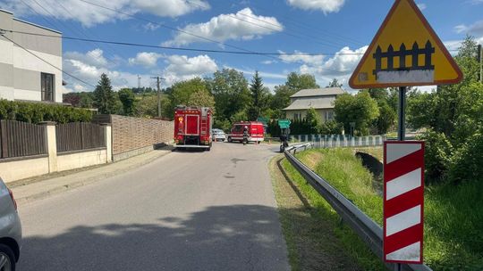 Wypadek z udziałem motocykla w Pleśnej