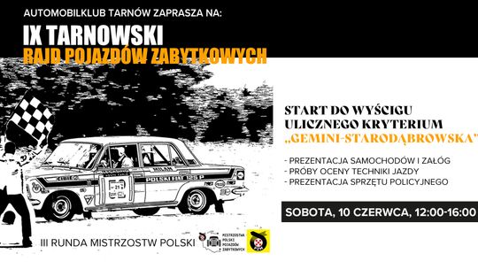 Zabytkowe auta w Gemini Park! Zapraszamy na start IX Tarnowskiego Rajdu!