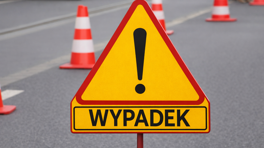 Zdarzenie drogowe w powiecie dąbrowskim. Droga zablokowana po zderzeniu dwóch aut