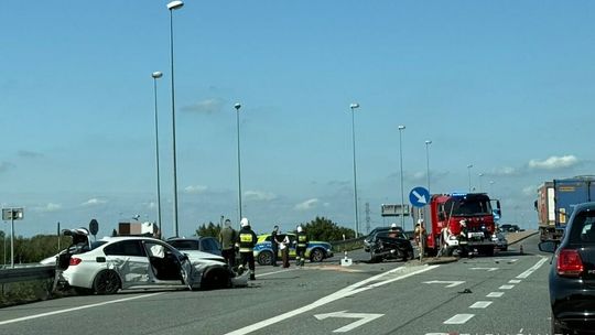 Zderzenie samochodów na obwodnicy Wojnicza