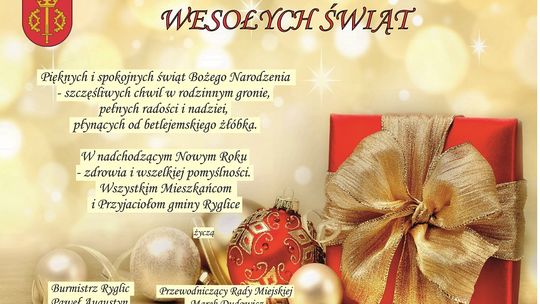 Życzenia świąteczne od samorządu gminy Ryglice