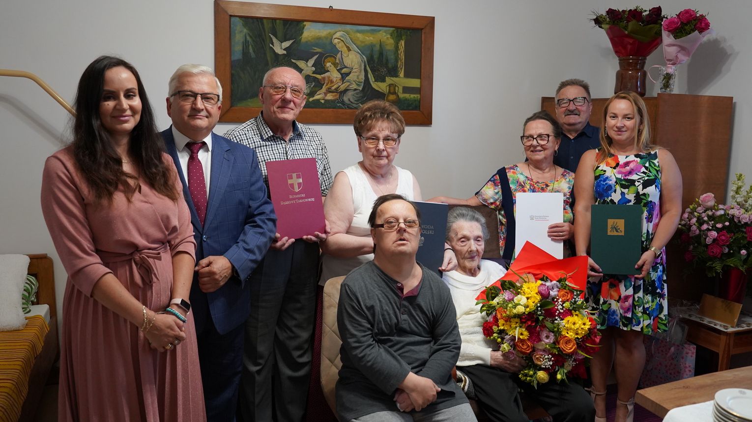 100. urodziny mieszkanki Dąbrowy Tarnowskiej Pani Janiny Socha