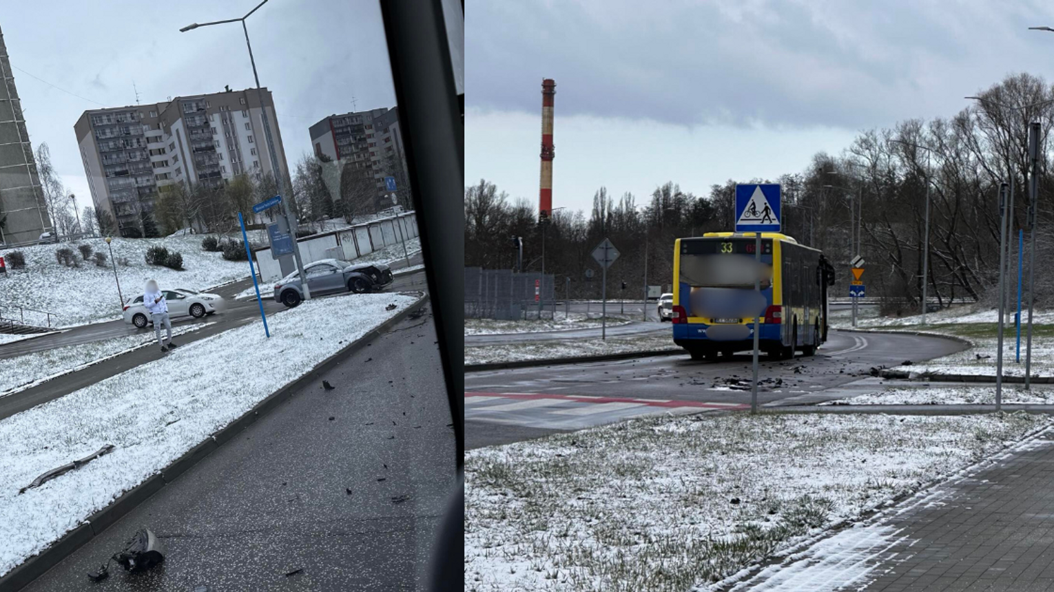 Audi uderzyło w autobus miejski w Tarnowie. Jedna osoba w szpitalu