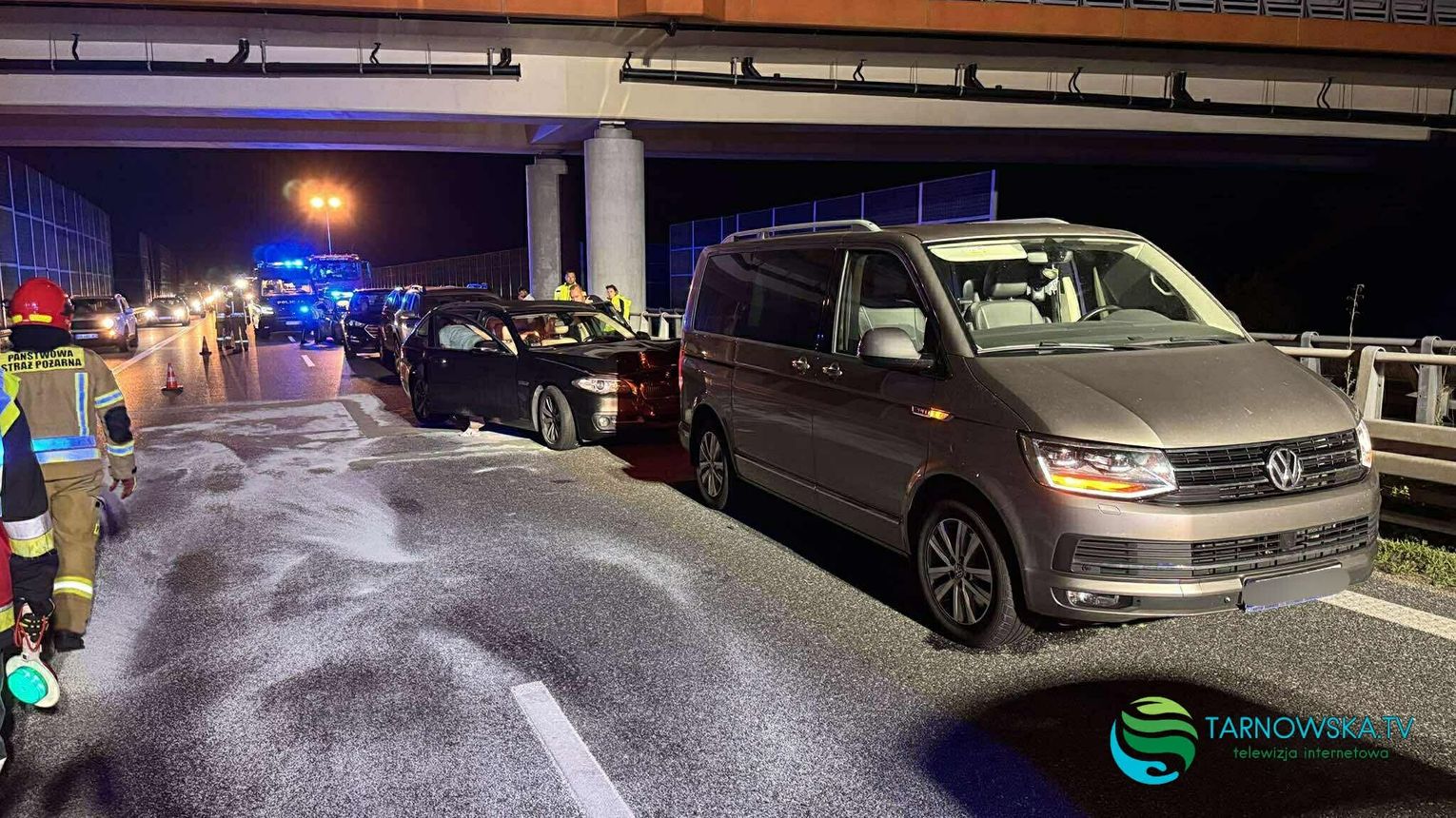 Karambol na A4 między Brzeskiem a Tarnowem