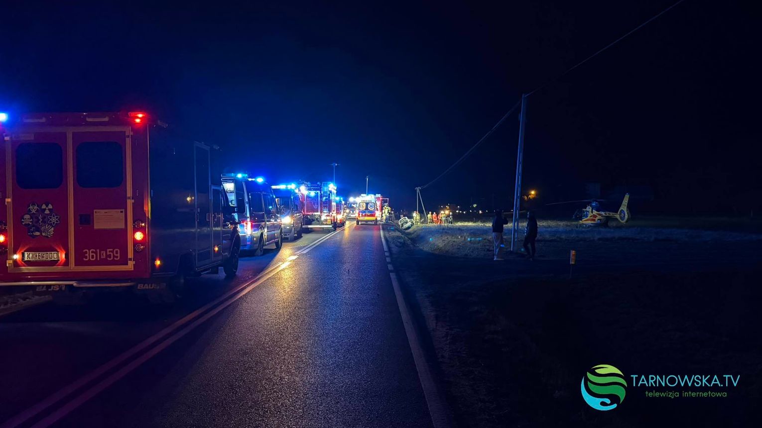 Pięć osób poszkodowanych w wypadku BMW na trasie z Wojnicza do Zakliczyna. Na miejscu lądował śmigłowiec LPR