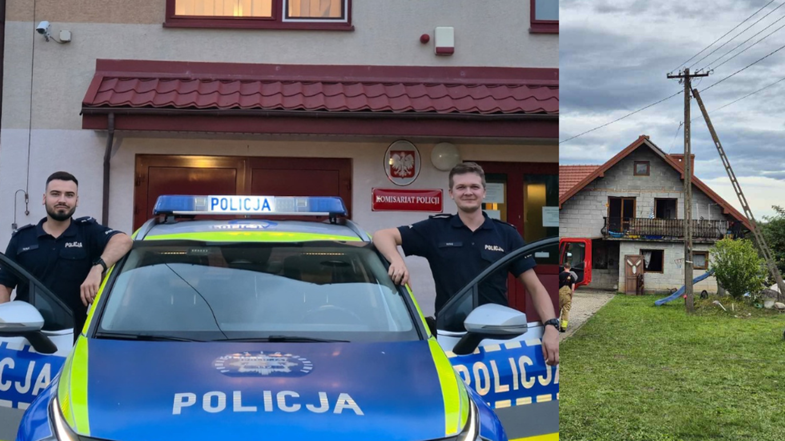 Policjanci z Czchowa uratowali mężczyznę z pożaru
