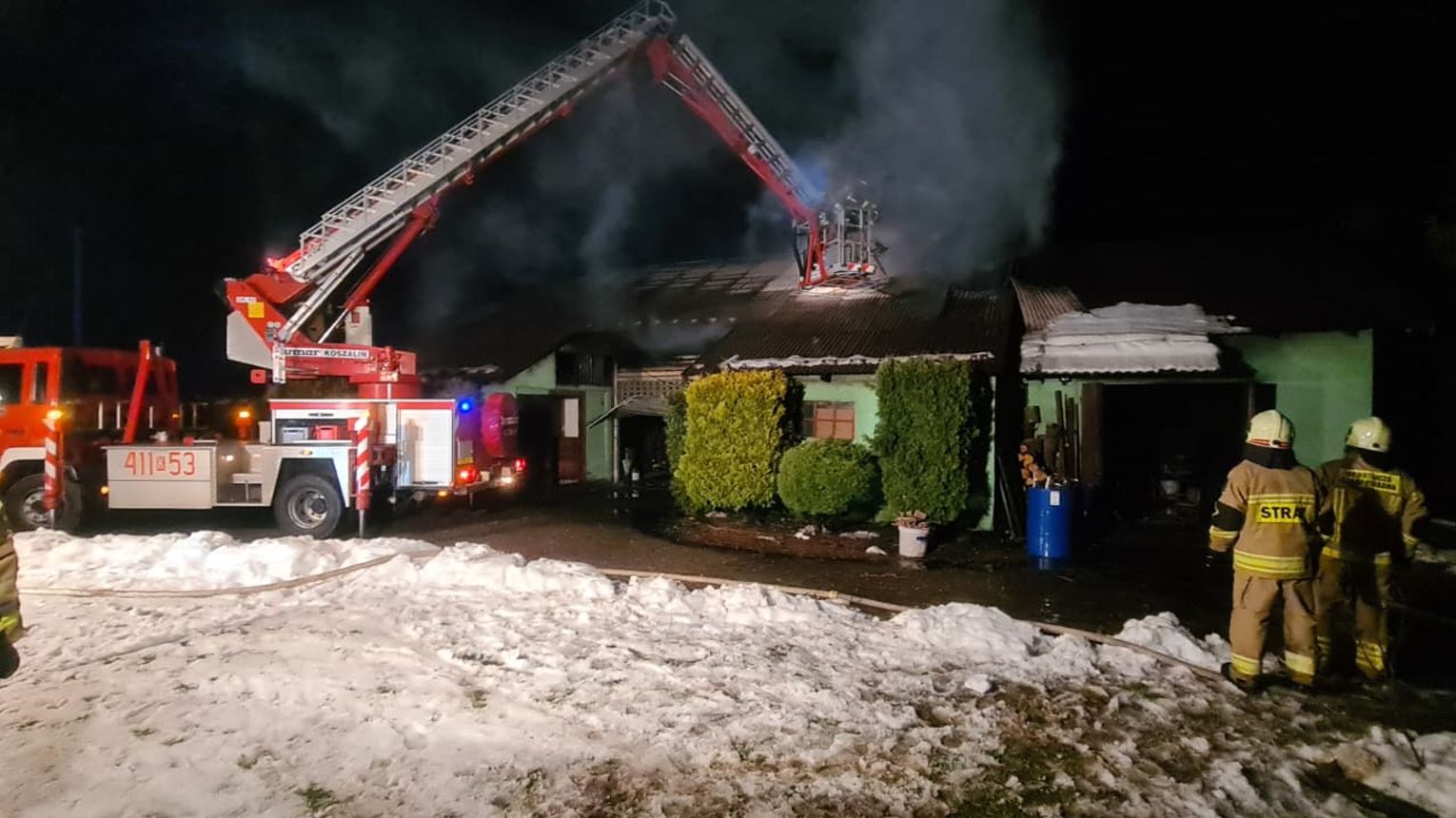 Pożar budynku gospodarczego w Maszkienicach
