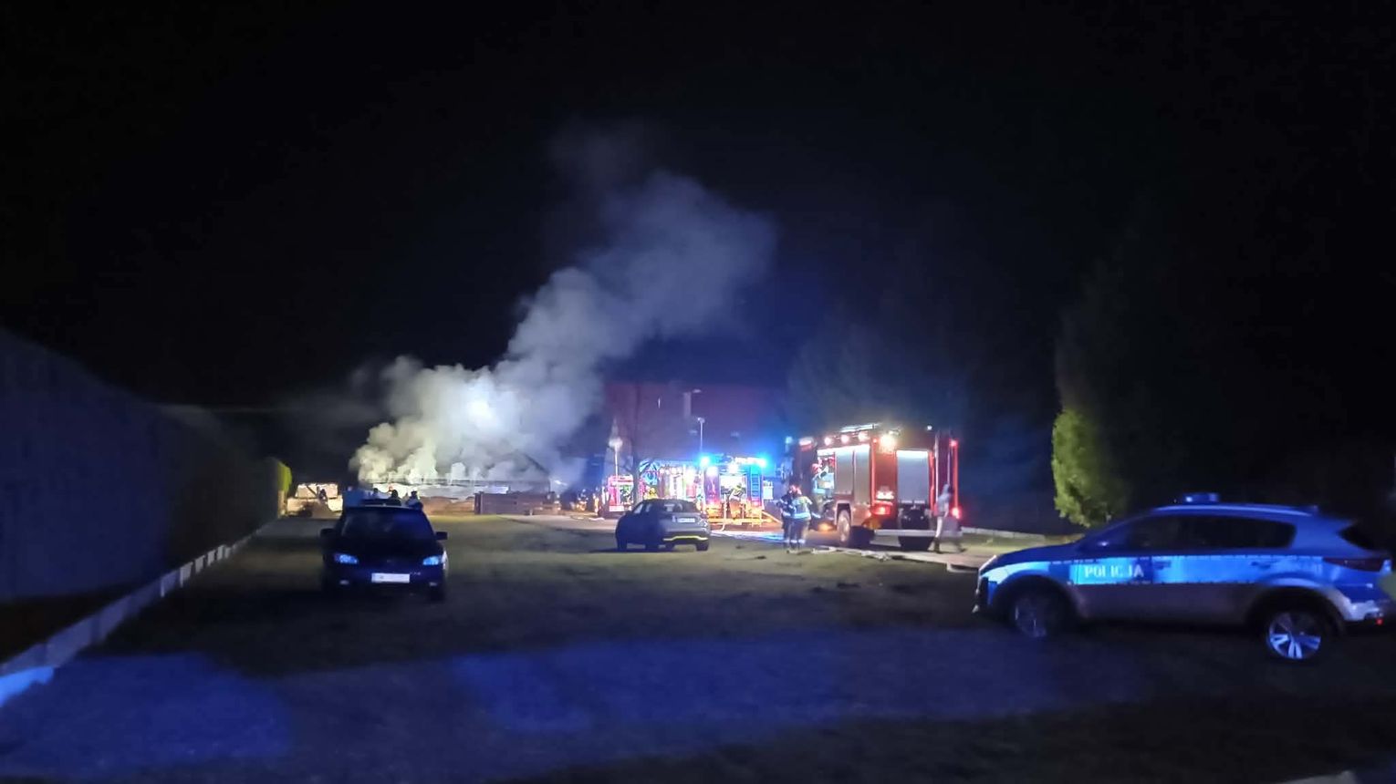 Pożar na terenie Zajazdu Folwark pod Mielcem