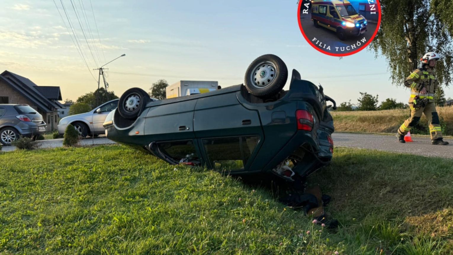 Skoda dachowała w Zalasowej po zderzeniu z dostawczakiem. Jedna osoba poszkodowana