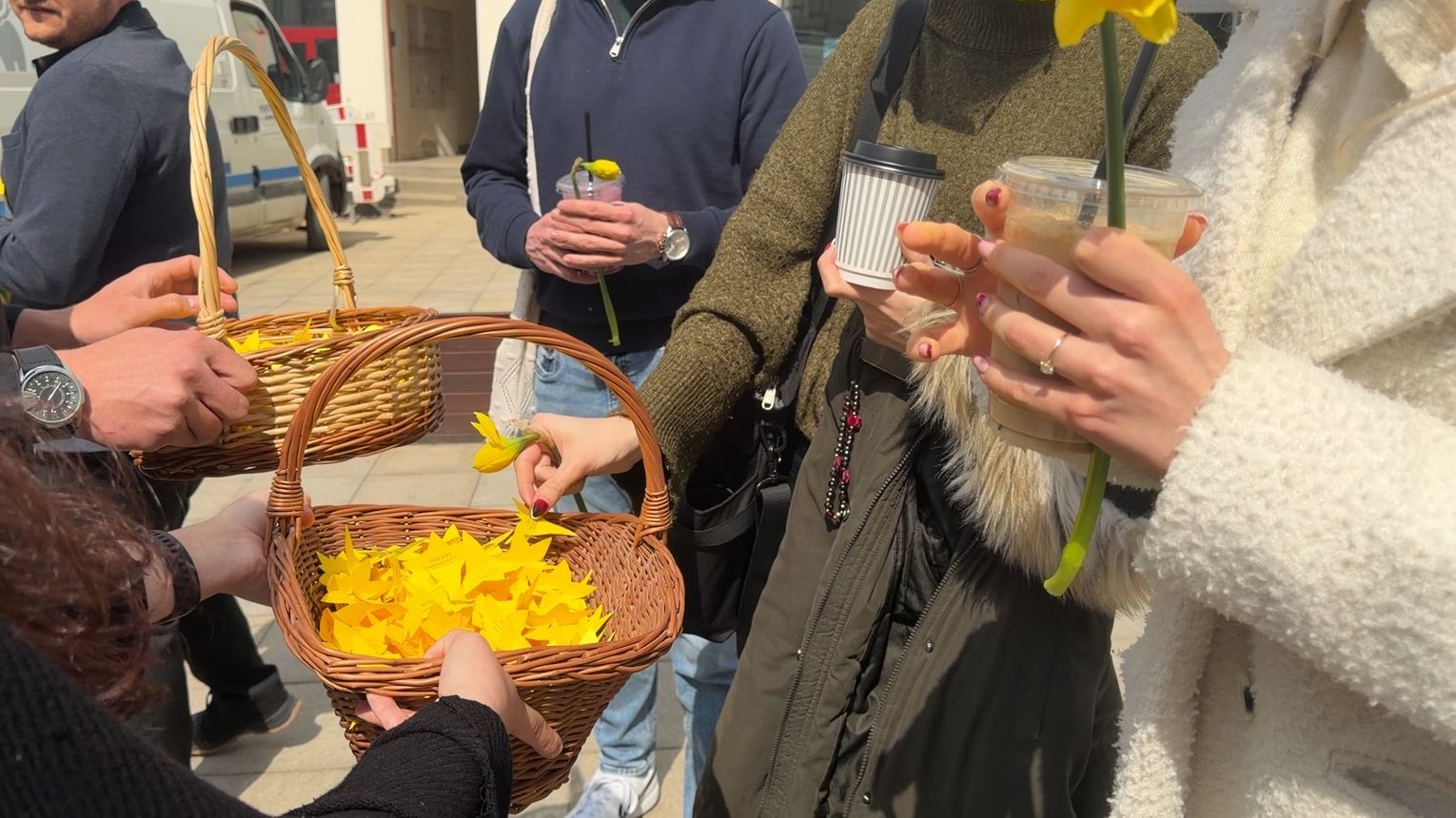 Tarnów pamięta - żonkile trafiły do rąk mieszkańców w centrum miasta