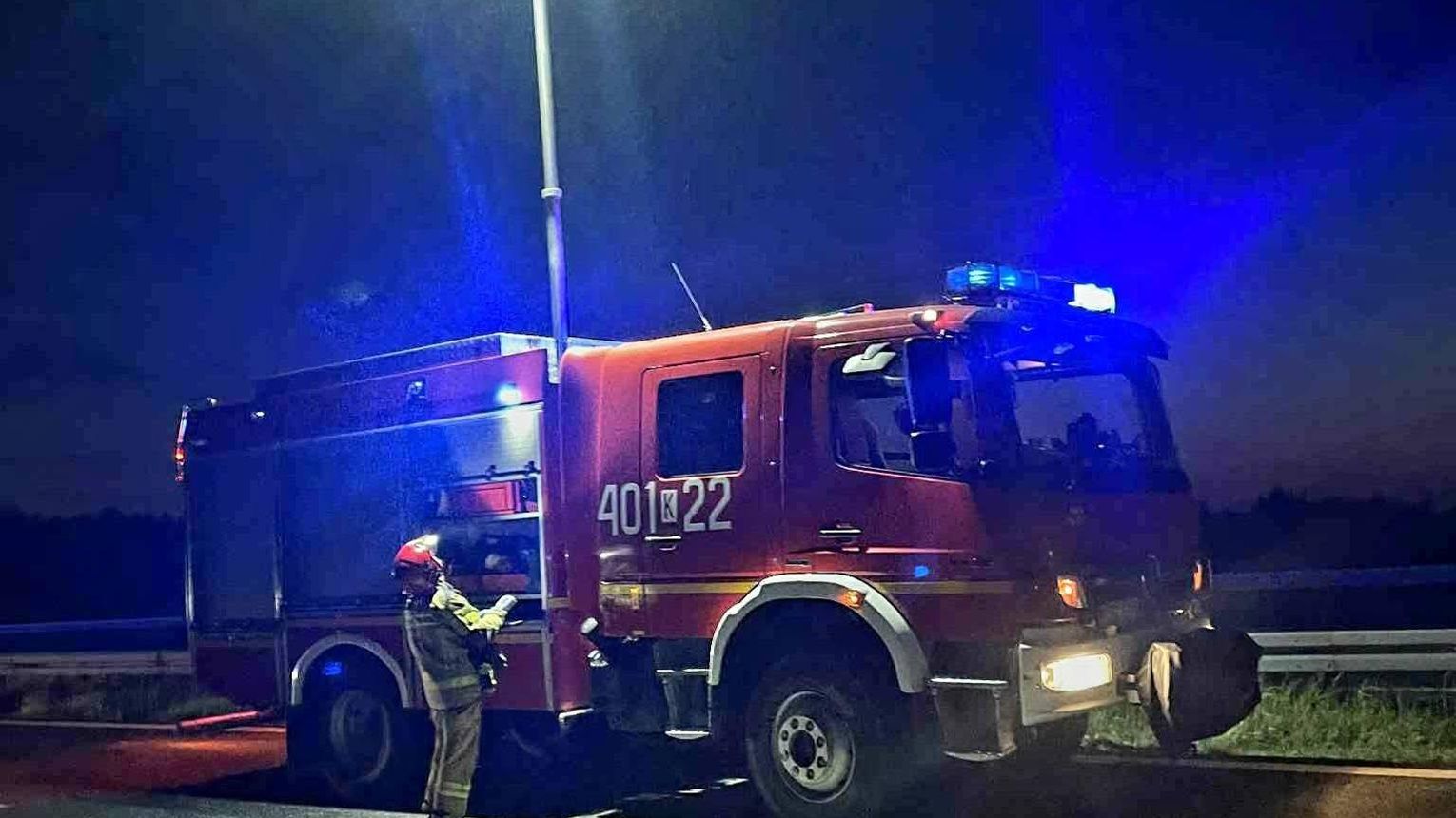 Zderzenie samochodów na autostradzie A4 pod Bochnią