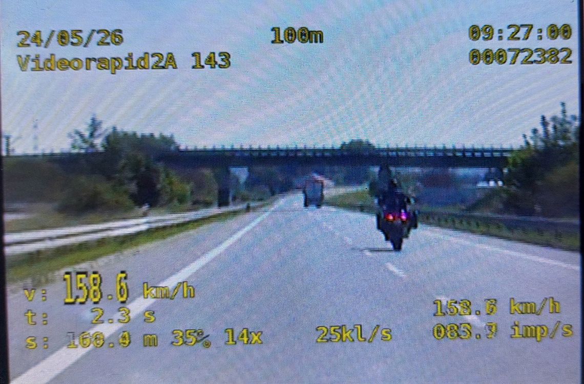 158 km/h przy 90 — motocyklista stracił prawo jazdy 158 km/h przy 90 — motocyklista stracił prawo jazdy