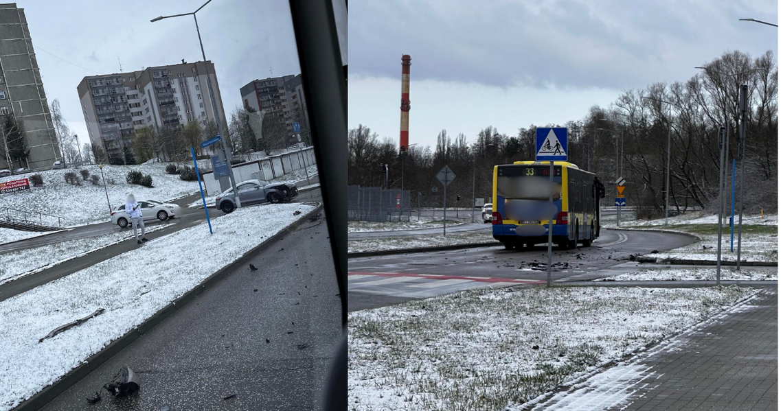 Audi uderzyło w autobus miejski w Tarnowie. Jedna osoba w szpitalu