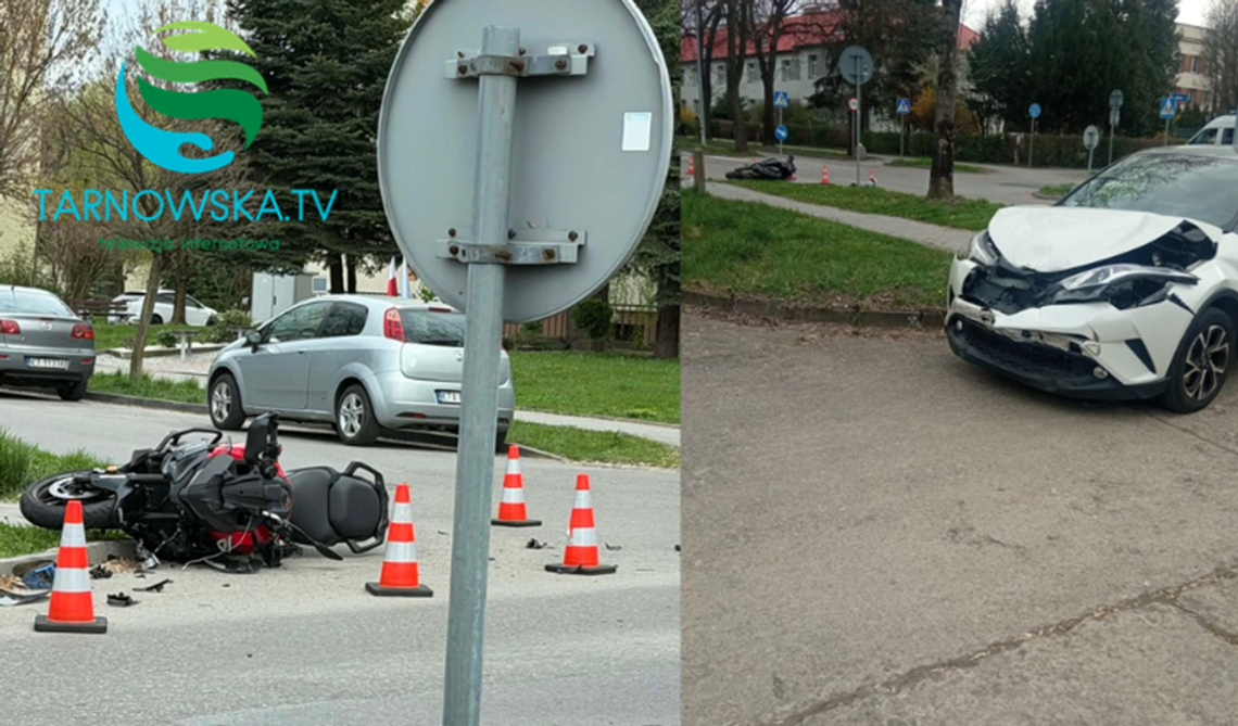 Chwile grozy w Mościcach! Motocyklista z obrażeniami po zderzeniu z autem Chwile grozy w Mościcach! Motocyklista z obrażeniami po zderzeniu z autem