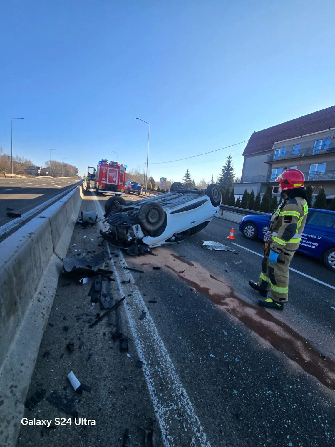 Dachowanie samochodu na DK94 w Zgłobicach. Jedna osoba w szpitalu!