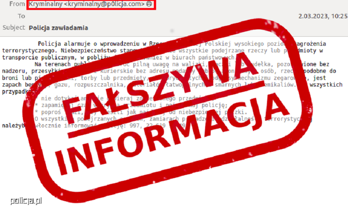 Dostałeś mail od policji? Nie musisz się obawiać!