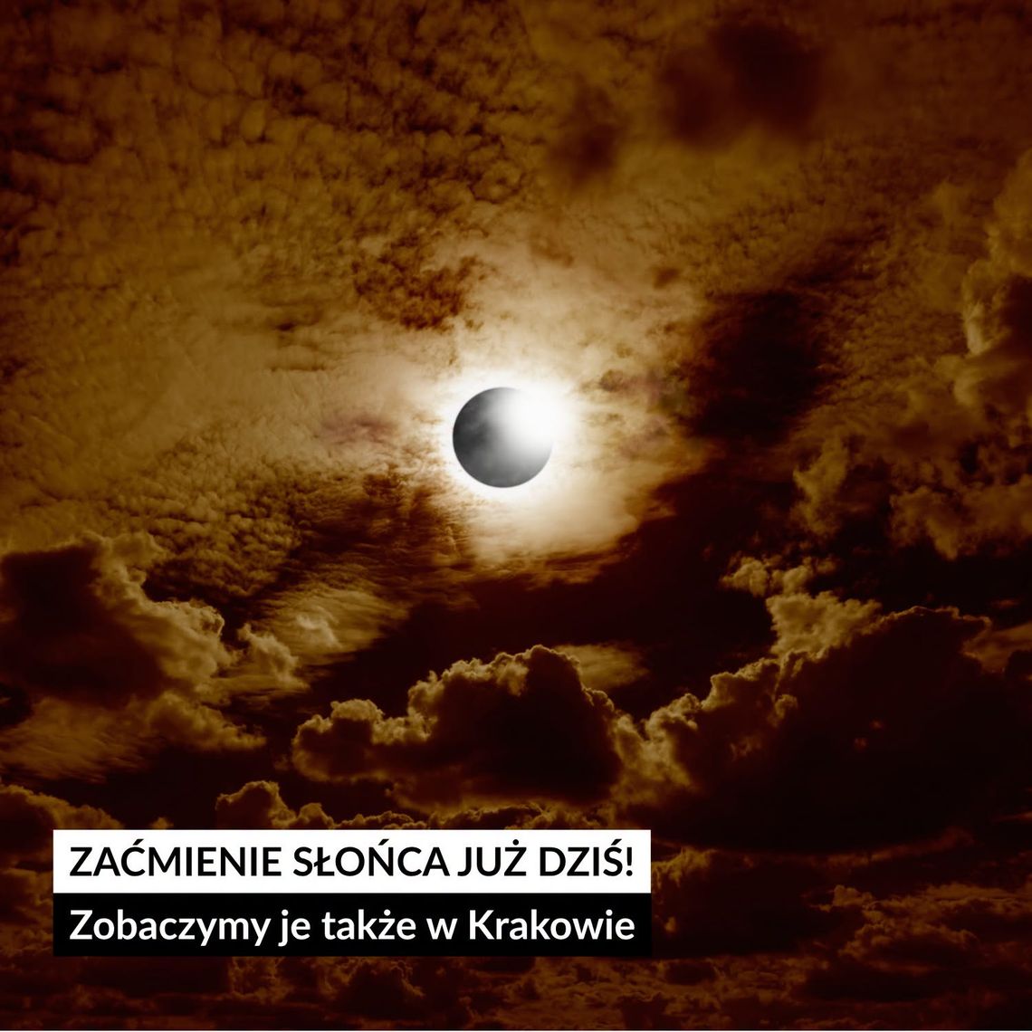 Dziś częściowe zaćmienie Słońca nad Krakowem i regionem. Kulminacja tuż przed zachodem Dziś częściowe zaćmienie Słońca nad Krakowem i regionem. Kulminacja tuż przed zachodem