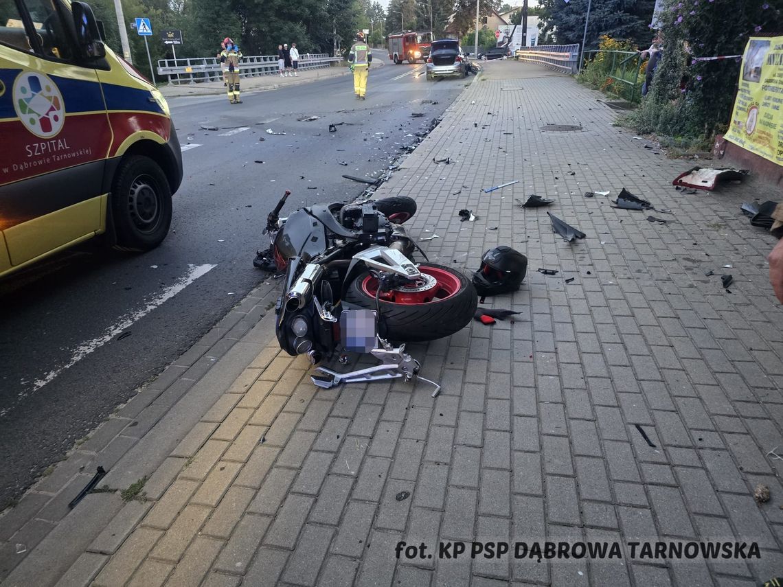 Groźny wypadek motocyklisty w Dąbrowie Tarnowskiej. Znamy okoliczności wczorajszego wypadku! Groźny wypadek motocyklisty w Dąbrowie Tarnowskiej. Znamy okoliczności wczorajszego wypadku!
