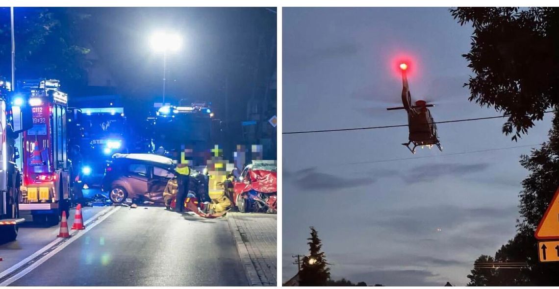 Groźny wypadek w Skawicy. Pięć osób poszkodowanych, na miejscu lądował śmigłowiec LPR Groźny wypadek w Skawicy. Pięć osób poszkodowanych, na miejscu lądował śmigłowiec LPR