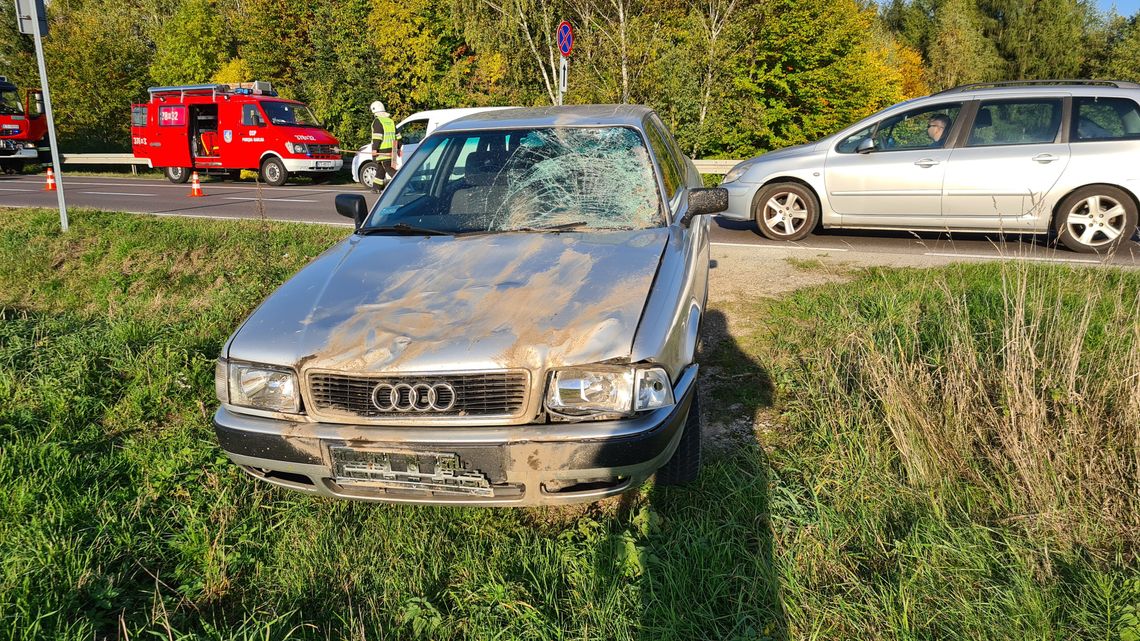 Łękawka. Zderzenie osobówki z jeleniem