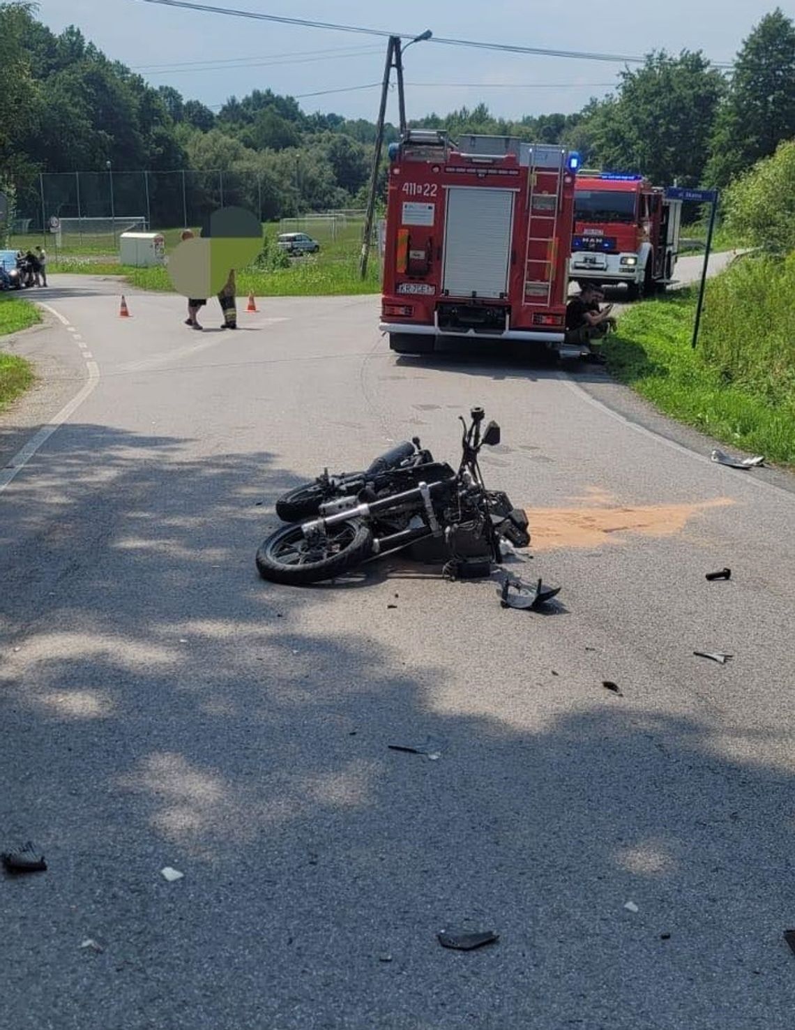 Motocyklista zabrany do szpitala po wypadku pod Brzeskiem